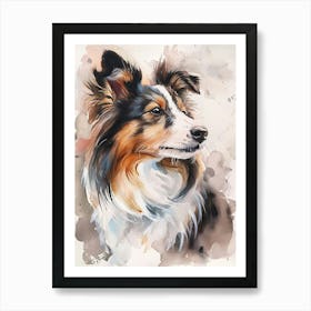 Shetland Sheepdog Watercolor Painting 1 Art Print