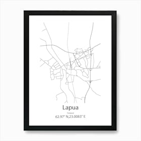 Lapua,Finland Minimalist Map Art Print