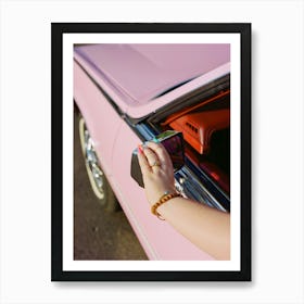 Pink Cadillac II on Film Art Print