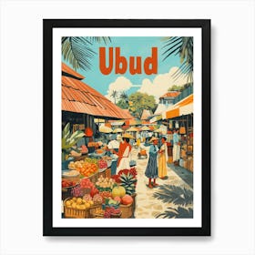 Aihrgdesign A 1970s Inspired Travel Poster For Ubud 2 Art Print