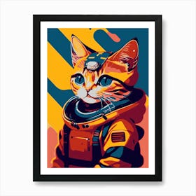 Astronaut Cat Art Print