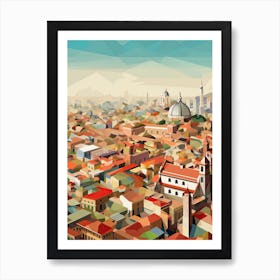 Milan, Italy, Geometric Illustration 2 Art Print