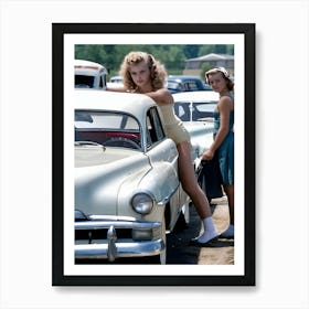 50's Era Community Car Wash Reimagined - Hall-O-Gram Creations 12 Art Print