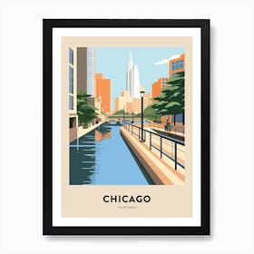 River Walk 4 Chicago Travel Poster Art Print
