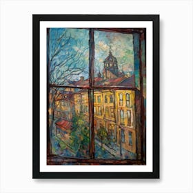 Window View Of Moscow Russia In The Style Of Expressionism 3 Art Print