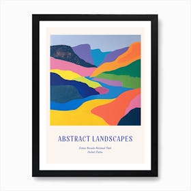 Colourful Abstract Sierra Nevada National Park Usa 2 Poster Blue Art Print