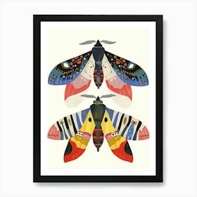 Colourful Insect Illustration Moth 57 Art Print