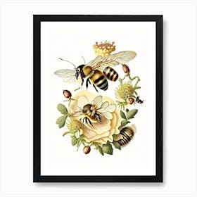 Bees 1 Vintage Art Print