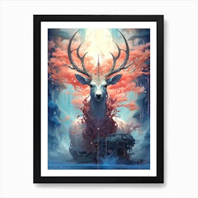 Deer In The Forest 3 Art Print