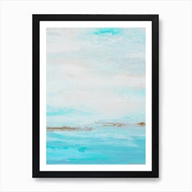 Teal Sea Abstract Painting 1 Art Print