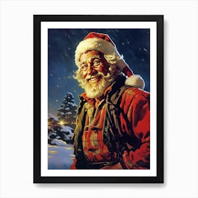 Santa Claus 2, Vintage Retro Poster Art Print