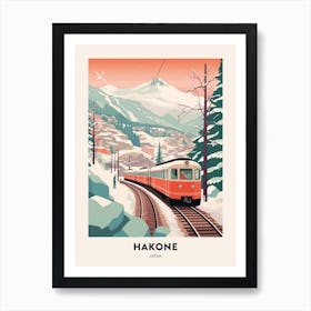 Vintage Winter Travel Poster Hakone Japan 1 Art Print