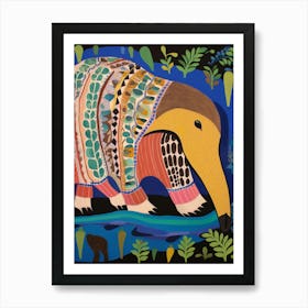 Maximalist Animal Painting Anteater 2 Art Print