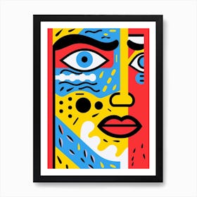 Line Pattern Face Illustration 2 Art Print