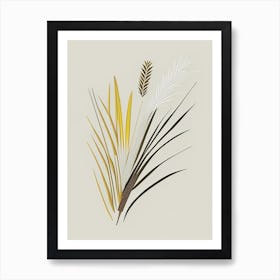 Lemon Grass Spices And Herbs Retro Minimal 4 Art Print