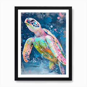 Sea Turtle Deep In The Ocean 2 Art Print