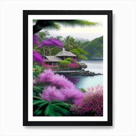 Flores Island Indonesia Soft Colours Tropical Destination Art Print