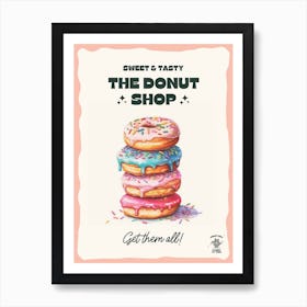 Stack Of Rainbow Donuts The Donut Shop 4 Art Print