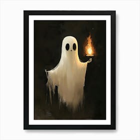 Ghost With A Candle 1 Art Print