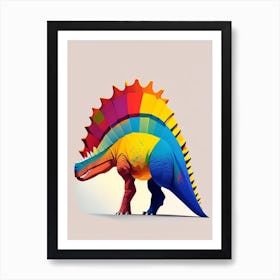 Nodosaurus Primary Colours Dinosaur Art Print