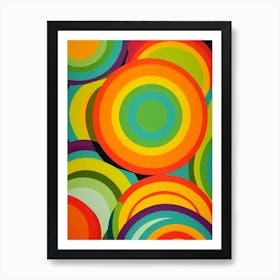 Abstract Retro Circles Art Print