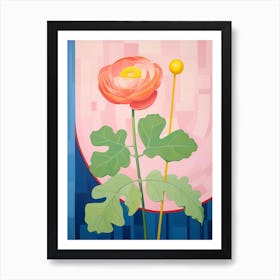 Ranunculus 5 Hilma Af Klint Inspired Pastel Flower Painting Art Print