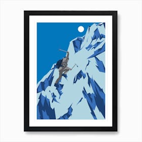 Winter Sport Ski Downhill Alpes Skiing Art Print