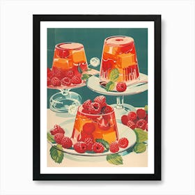 Rasperry Jelly Vintage Cookbook Illustration 3 Art Print