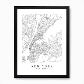 New York New York Street Map Minimal Art Print