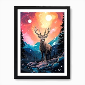 Deer In The Mountains Art Print