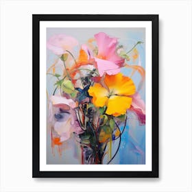 Abstract Flower Painting Petunia 2 Art Print