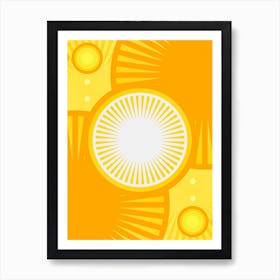 Geometric Abstract Glyph in Happy Yellow and Orange n.0095 Art Print