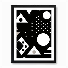 Abstract Black And White Pattern 1 Art Print