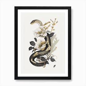 Rough Scaled Snake Gold And Black Art Print