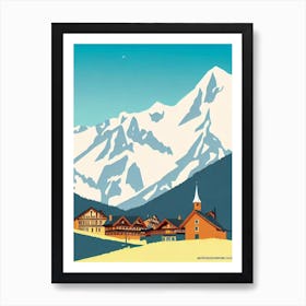 Engelberg, Switzerland Midcentury Vintage Skiing Poster Art Print