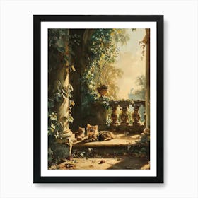 Kittens On The Steps Of A Palace 2 Art Print
