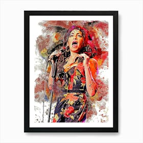 Amy Winehouse Smudge Art Art Print