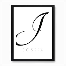 Joseph Typography Name Initial Word Art Print