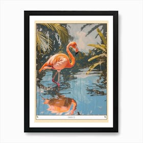 Greater Flamingo Greece Tropical Illustration 9 Poster Art Print