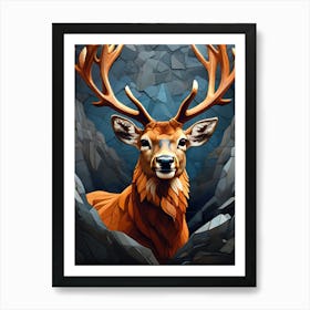 Deer mozaik Art Print