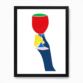 Wine Glass Cheers Art Print