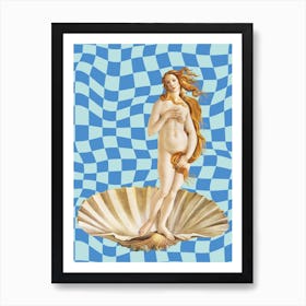 Blue Birth Of Venus Art Print