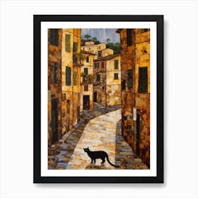 Painting Of Rome With A Cat In The Style Of Gustav Klimt 4 Art Print