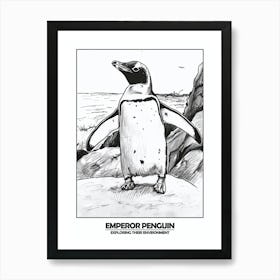 Penguin Exploring Their Environment Poster Art Print