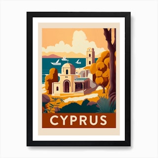 Cyprus Vintage Travel Poster Art Print