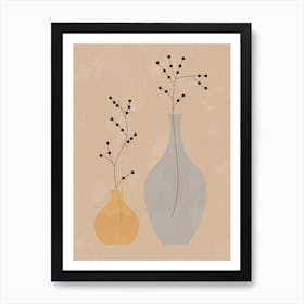Mid Century Boho Vase Art Print