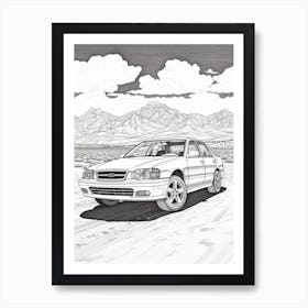 Subaru Impreza Wrx Sti Desert Drawing 2 Art Print