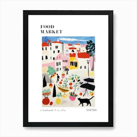 The Food Market In Sintra 1 Illustration Poster Art Print