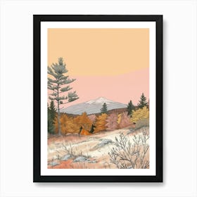 Mount Monadnock Usa Color Line Drawing (8) Art Print