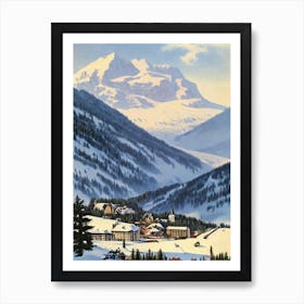 Engelberg, Switzerland Ski Resort Vintage Landscape 3 Skiing Poster Art Print